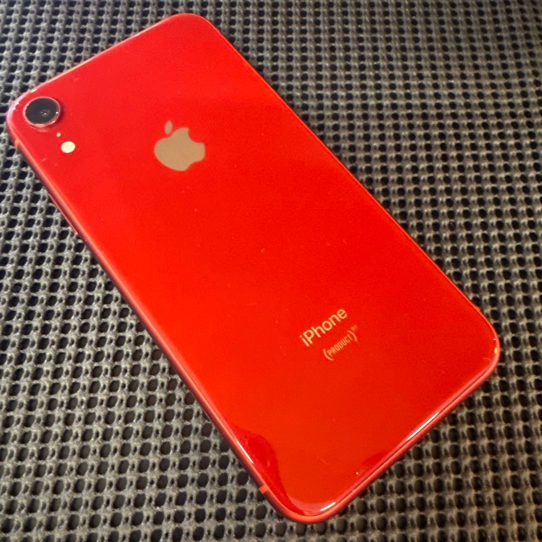 iPhone XR 64GB レッド SIMフリー バッテリー互換新品交換済み