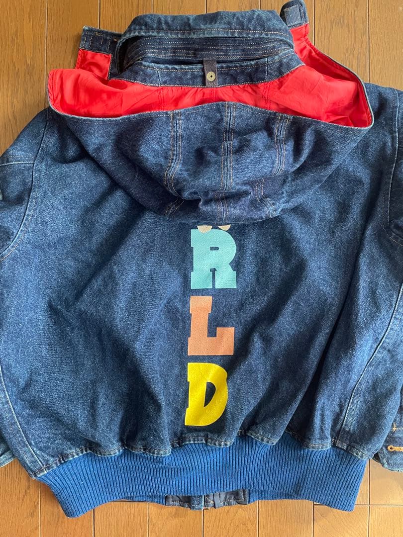 ワンダフルワールド　ギンガムうさぎ　デニムジャンパー