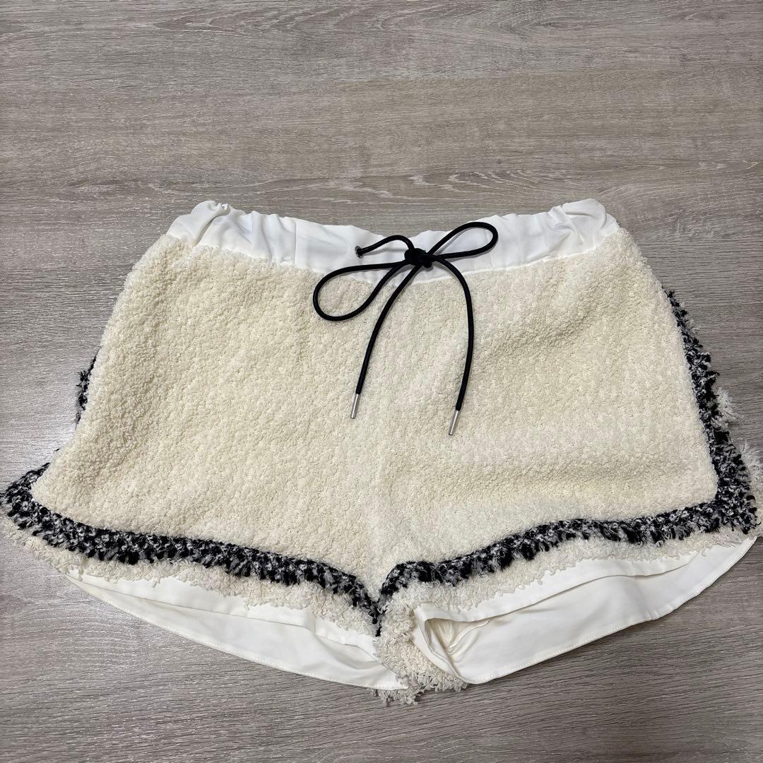 sacai フリースショートパンツ ホワイト