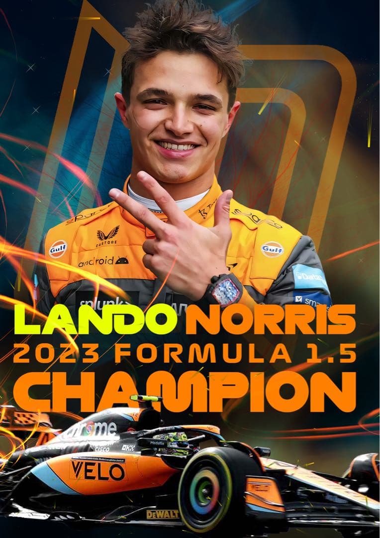 F1 McLaren MCL35 ランドノリス直筆サイン入ミニカー1:43