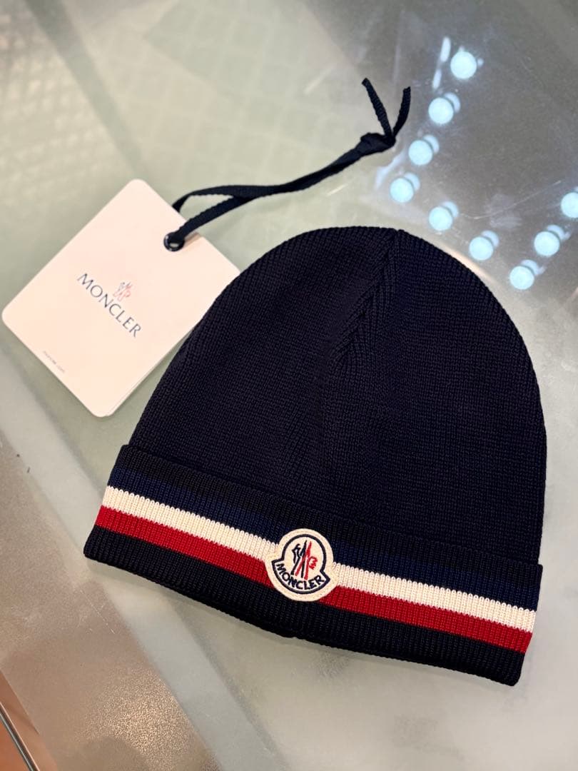 最終価格MONCLER ネイビー ニット帽