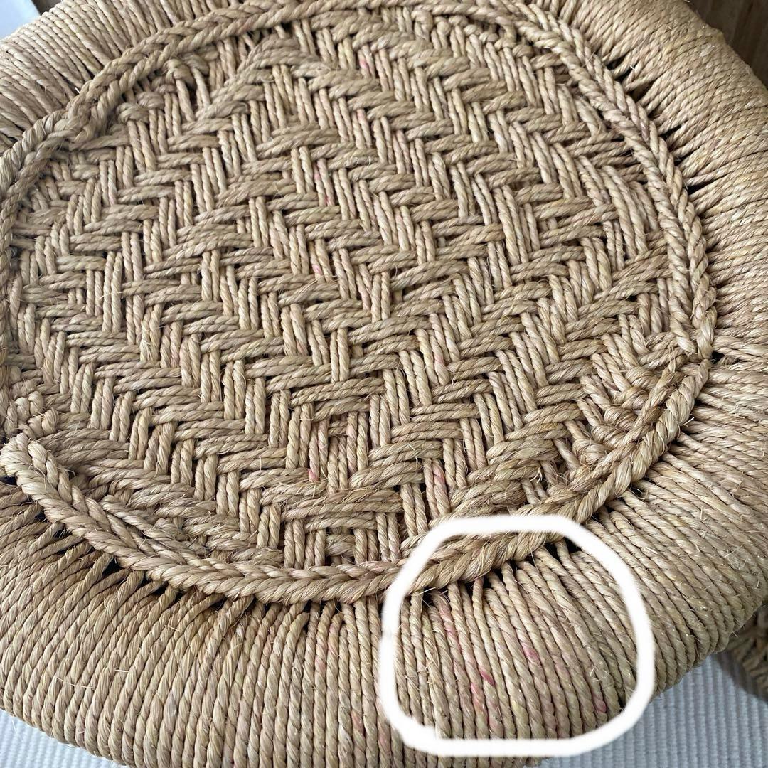 民藝　ラタン　スツール　竹　イス　インド　編み込み　2個セット