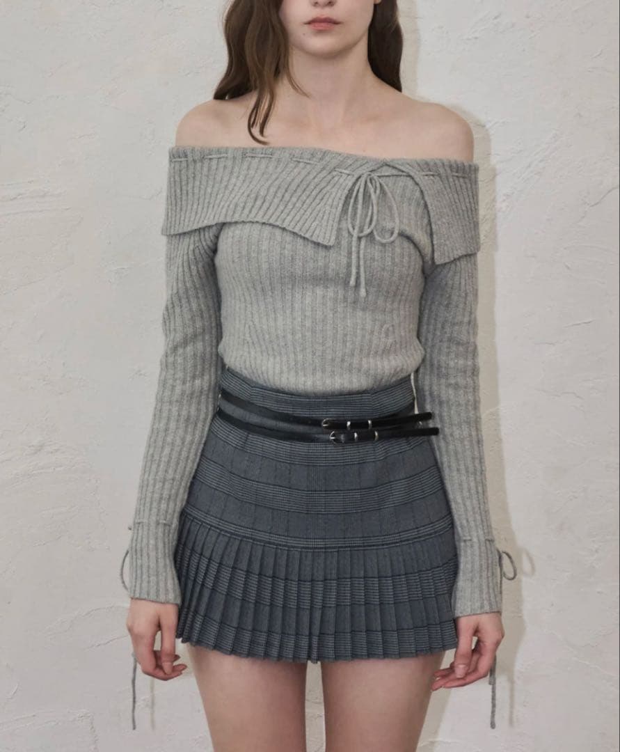 スカート BELT CHECK MINI SKIRT