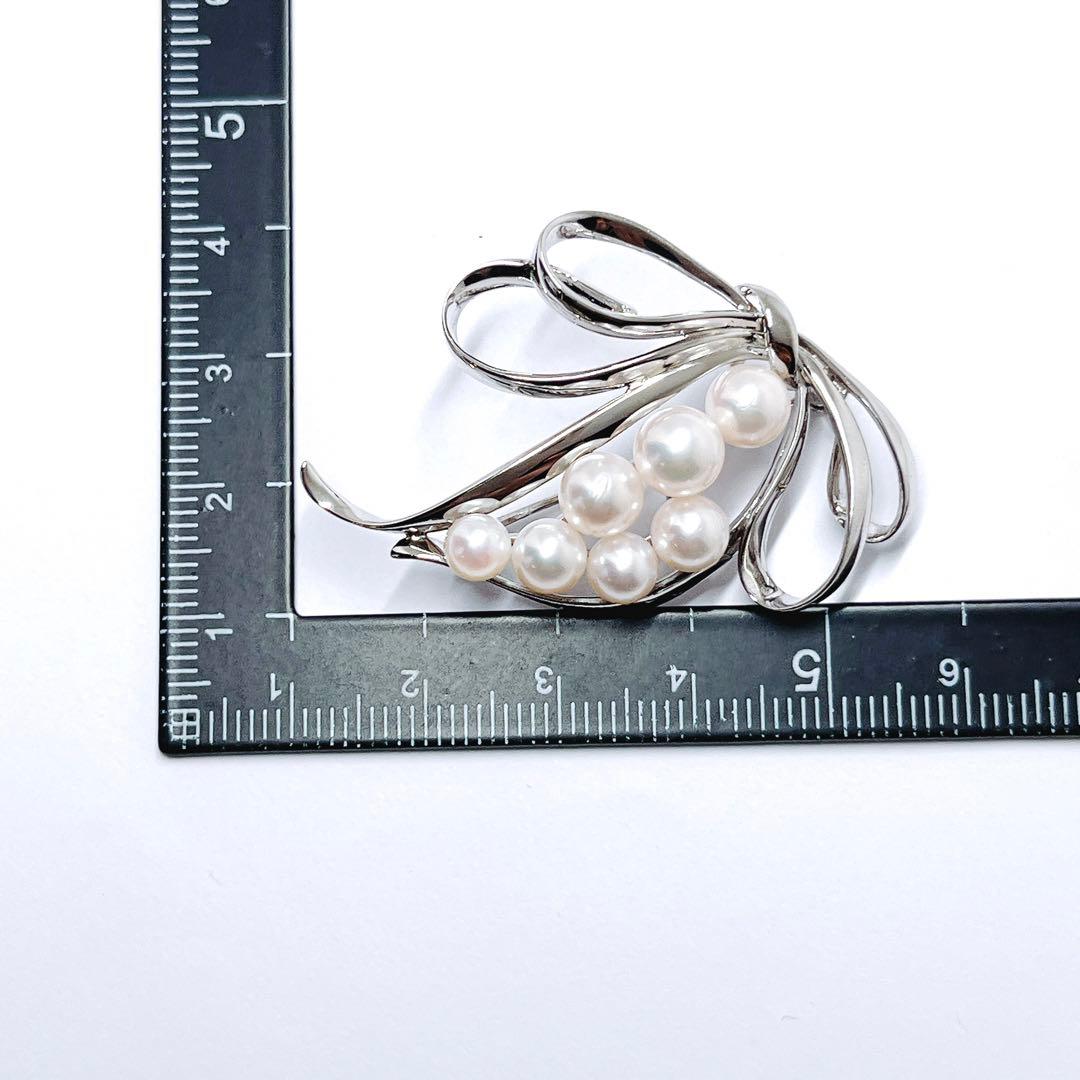 極美品✨MIKIMOTO ミキモト パール　ブローチ　　リボン　フラワー