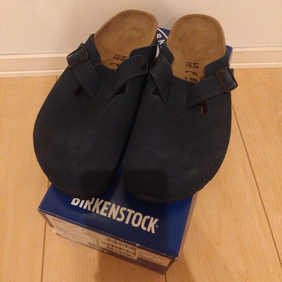 BIRKENSTOCK Boston サンダル 40 ネイビー スエード
