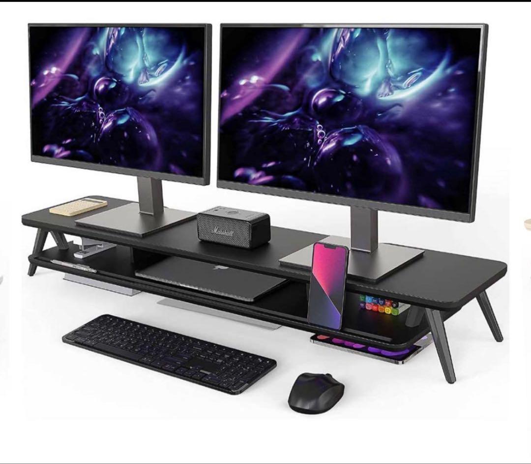 FENGE アルミ製 モニター台 ブラック