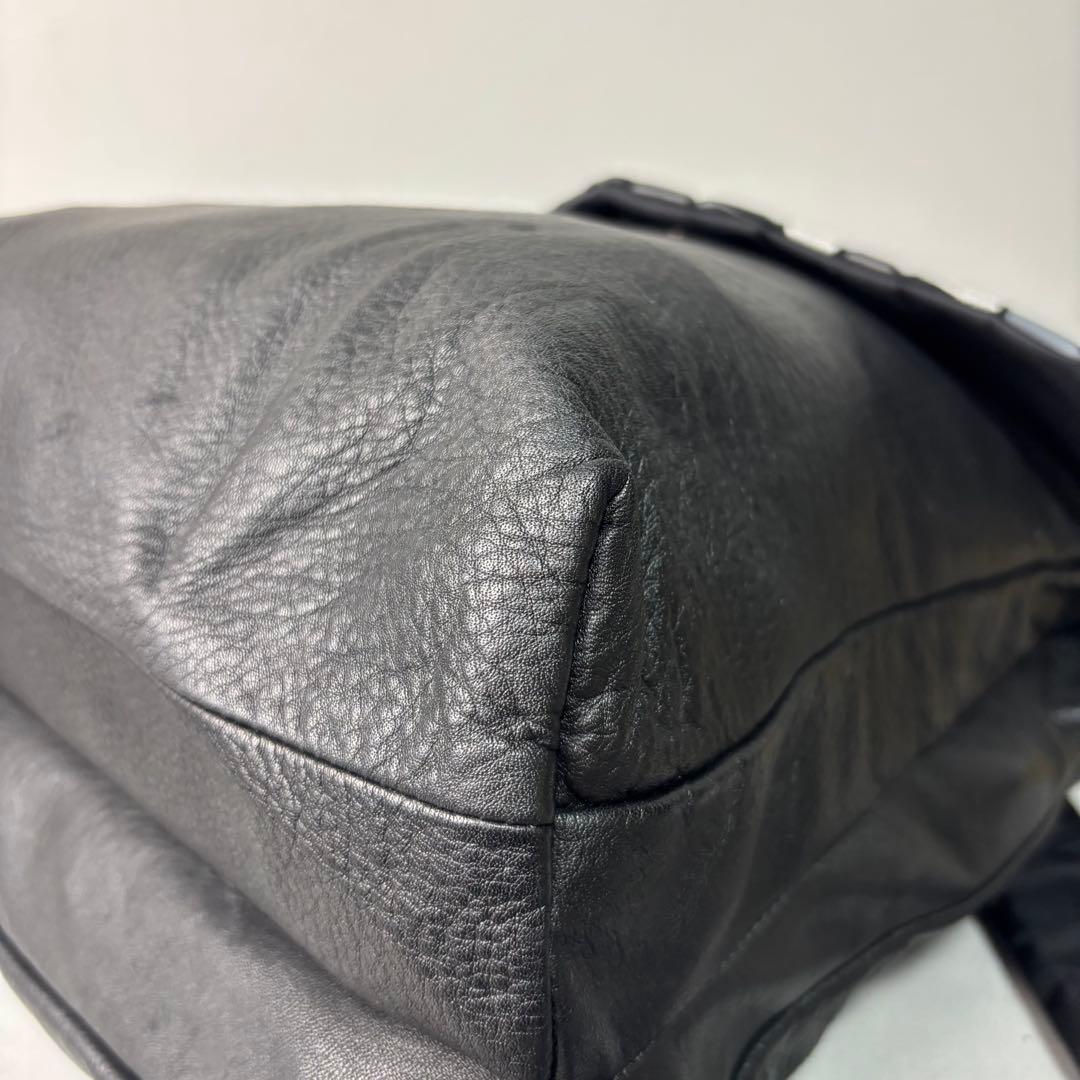 美品✨chi.wata リュック レザー 幾何学 本革 ブラック チワタ A4◎