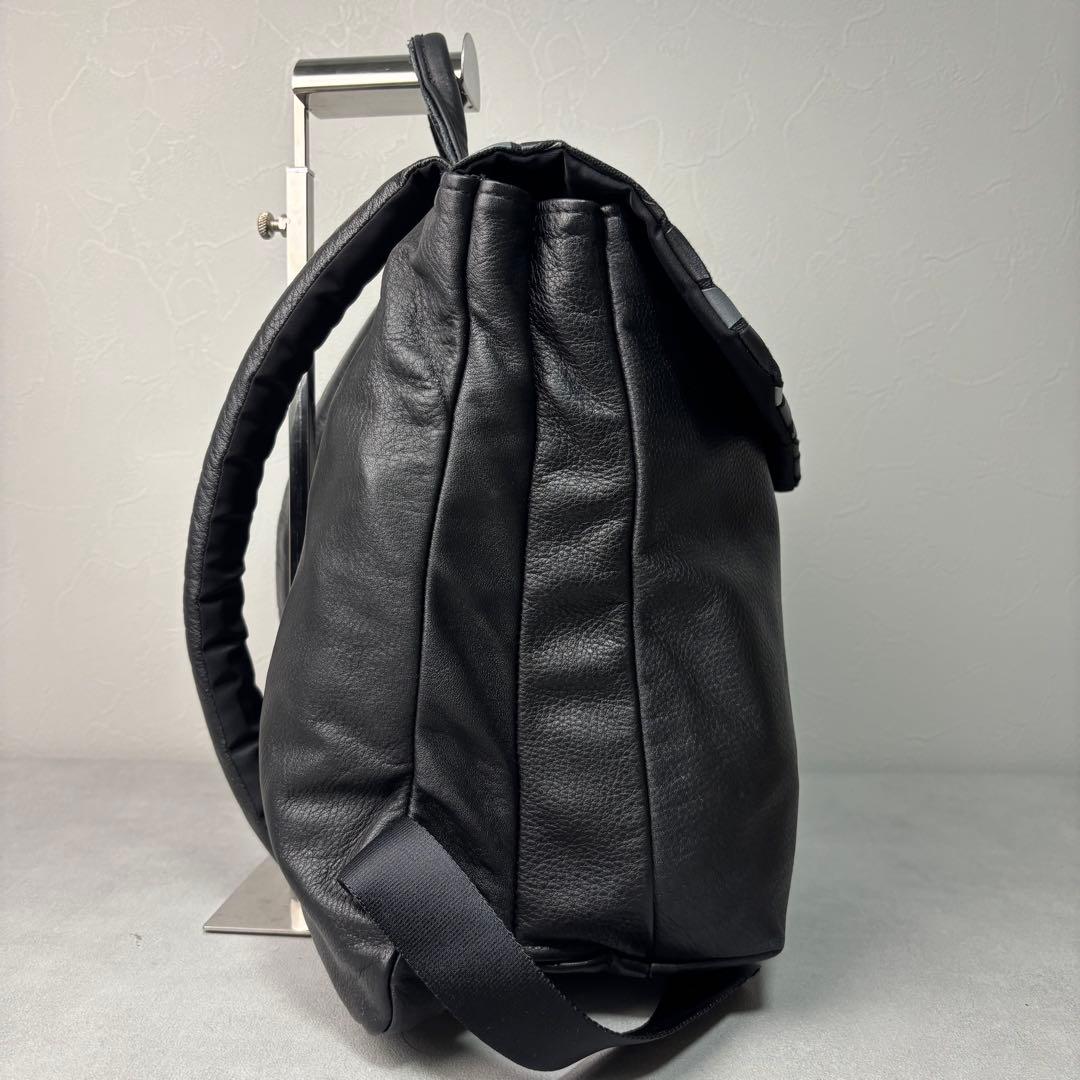 美品✨chi.wata リュック レザー 幾何学 本革 ブラック チワタ A4◎