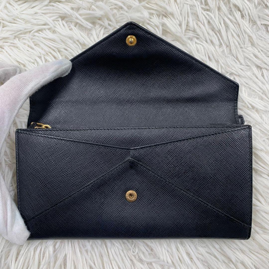 【✨極美品✨】プラダ 長財布 レター サフィアーノレザー ブラック
