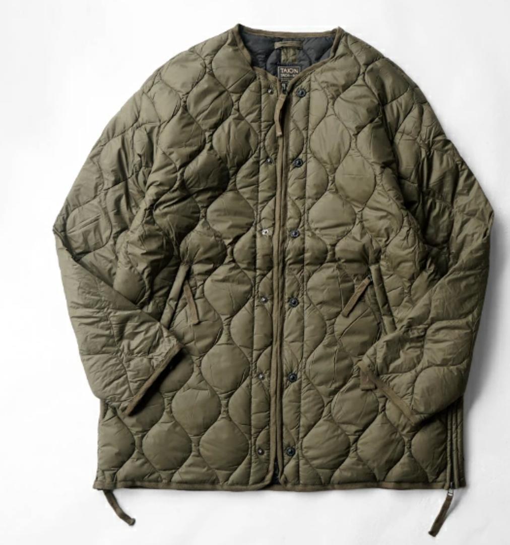 TAION ミリタリー M65 ライナーWジップ ダウンジャケット-ソフトシェル