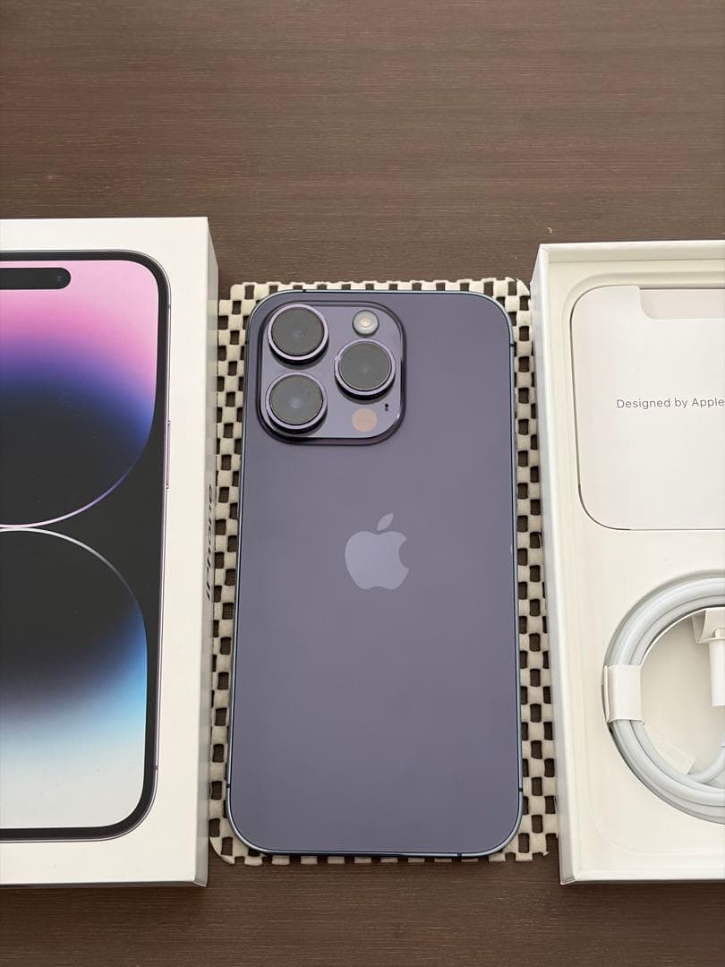 【美品！】Apple iPhone 14 Pro ディープパープル 256GB