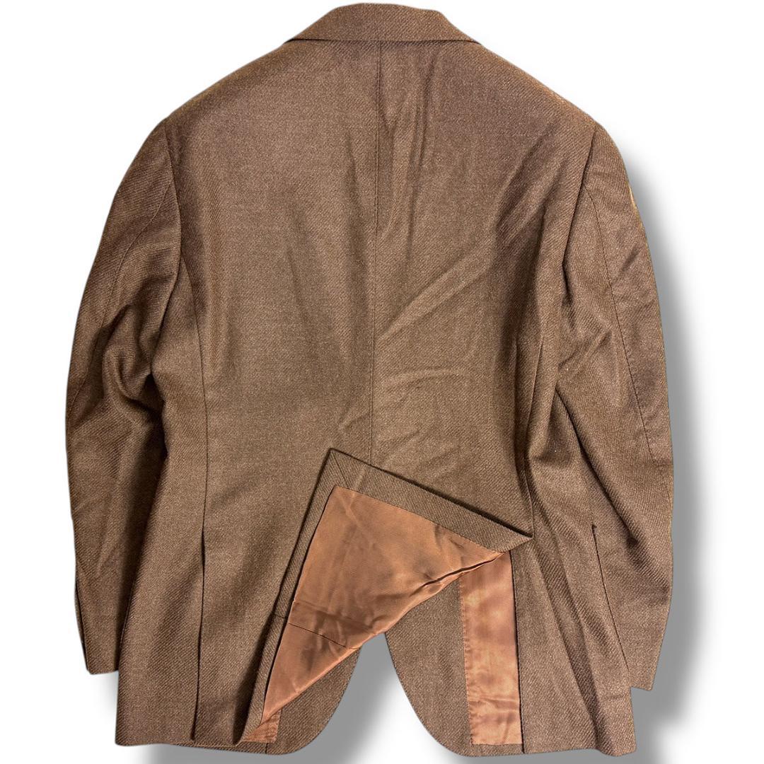 J7399 美品 ビームスF ロロピアーナ生地メリノウールジャケット 茶 48