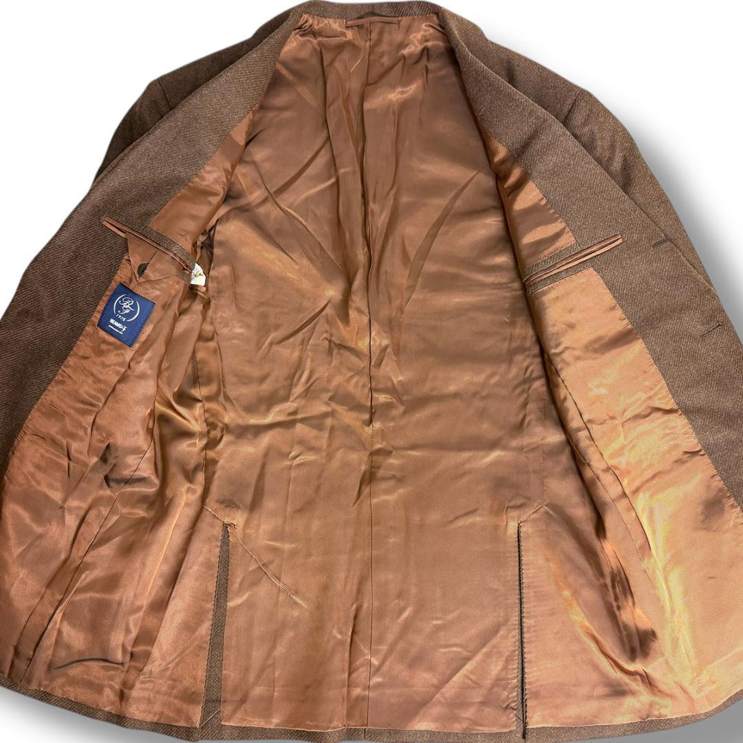 J7399 美品 ビームスF ロロピアーナ生地メリノウールジャケット 茶 48