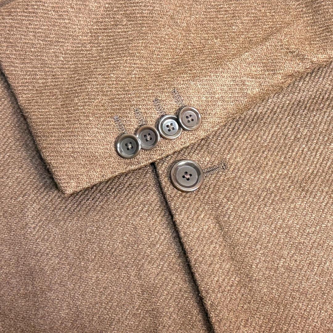 J7399 美品 ビームスF ロロピアーナ生地メリノウールジャケット 茶 48