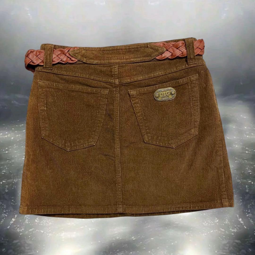 00s ドルガバ　D&G コーデュロイ　ミニスカ　y2k 平成　ウエスタン