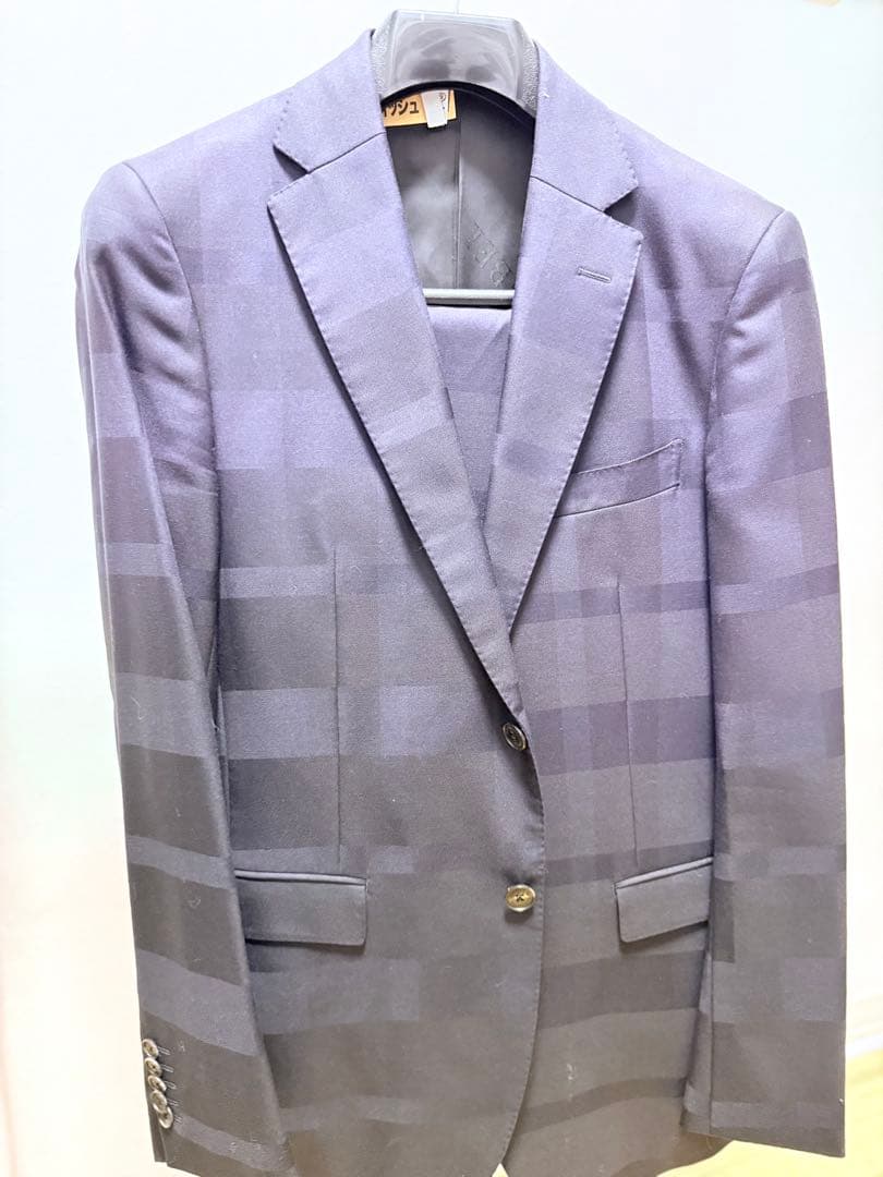 BLACK LABEL CRESTBRIDGE ダークブルー ストライプスーツ