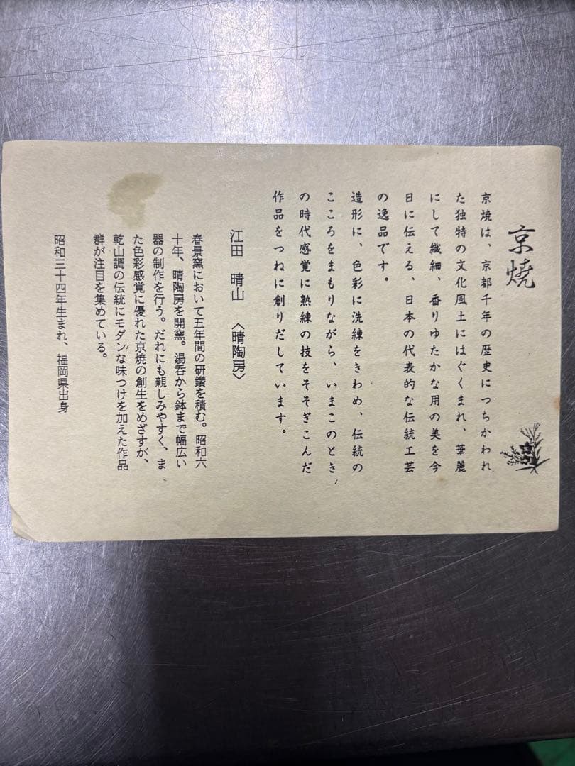 8/10までの出品　京焼　箸置揃　花鳥乾山十二月　晴山　江田晴山