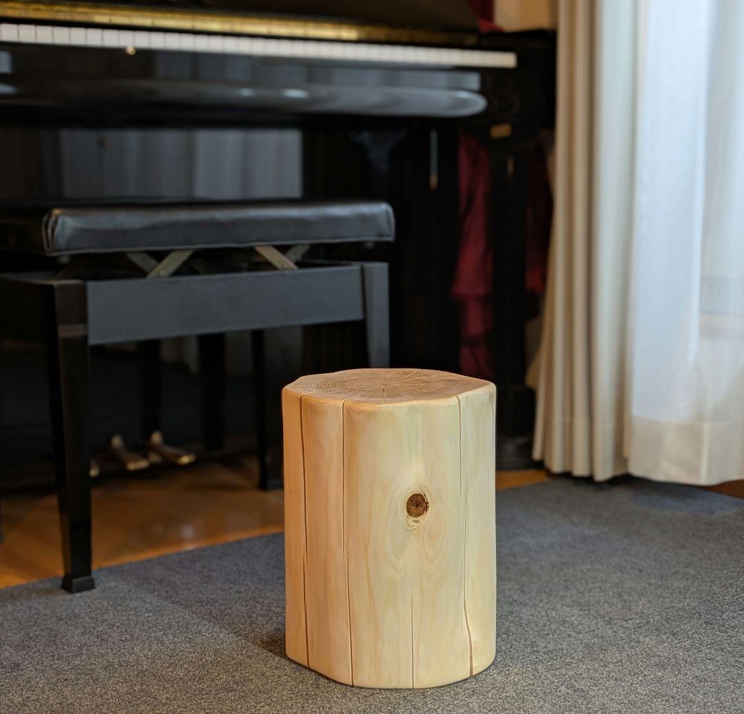 天然ヒバ　切り株　丸太　椅子　スツール　高さ約30.5㎝