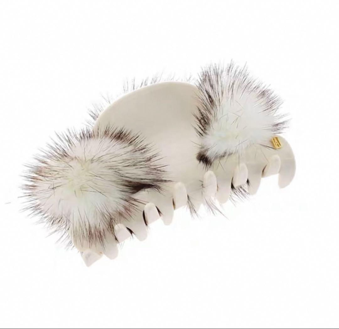 新品　Alexandre de paris ミンクファー ヘアクリップ