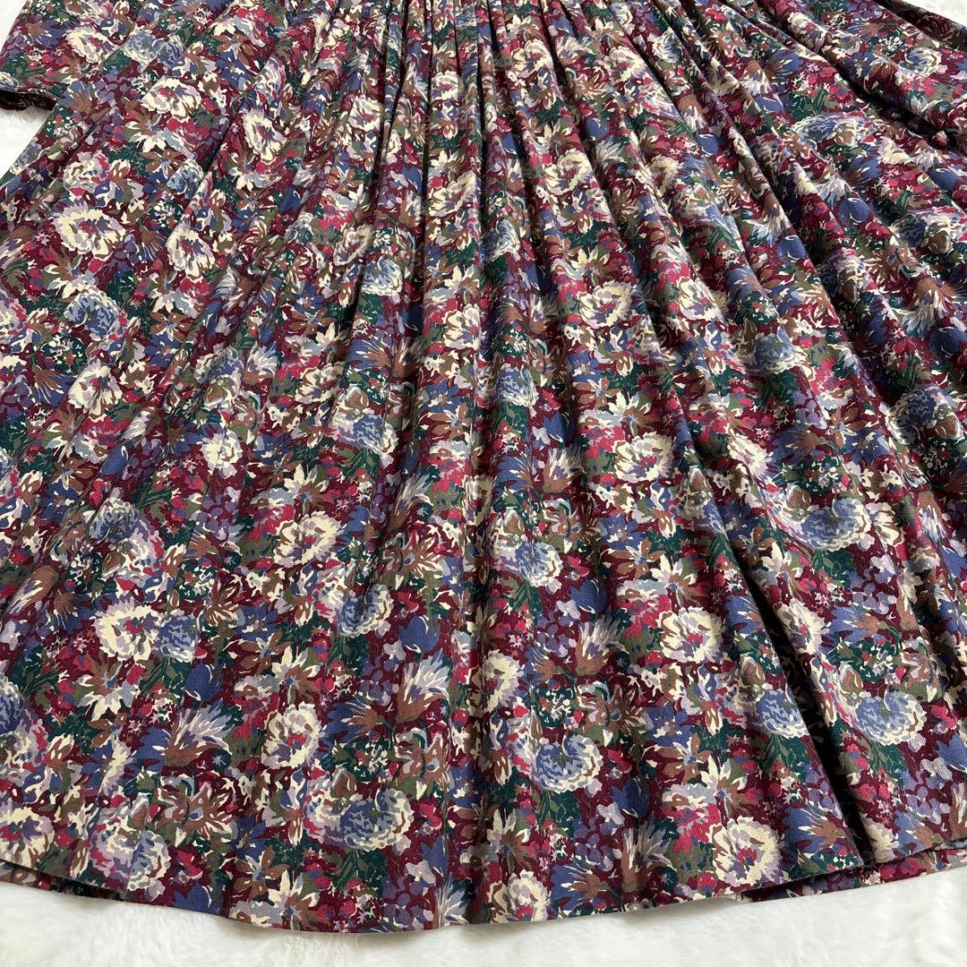 ローラアシュレイ 花柄ワンピース　ヴィンテージ　ロングワンピース　大きいサイズ