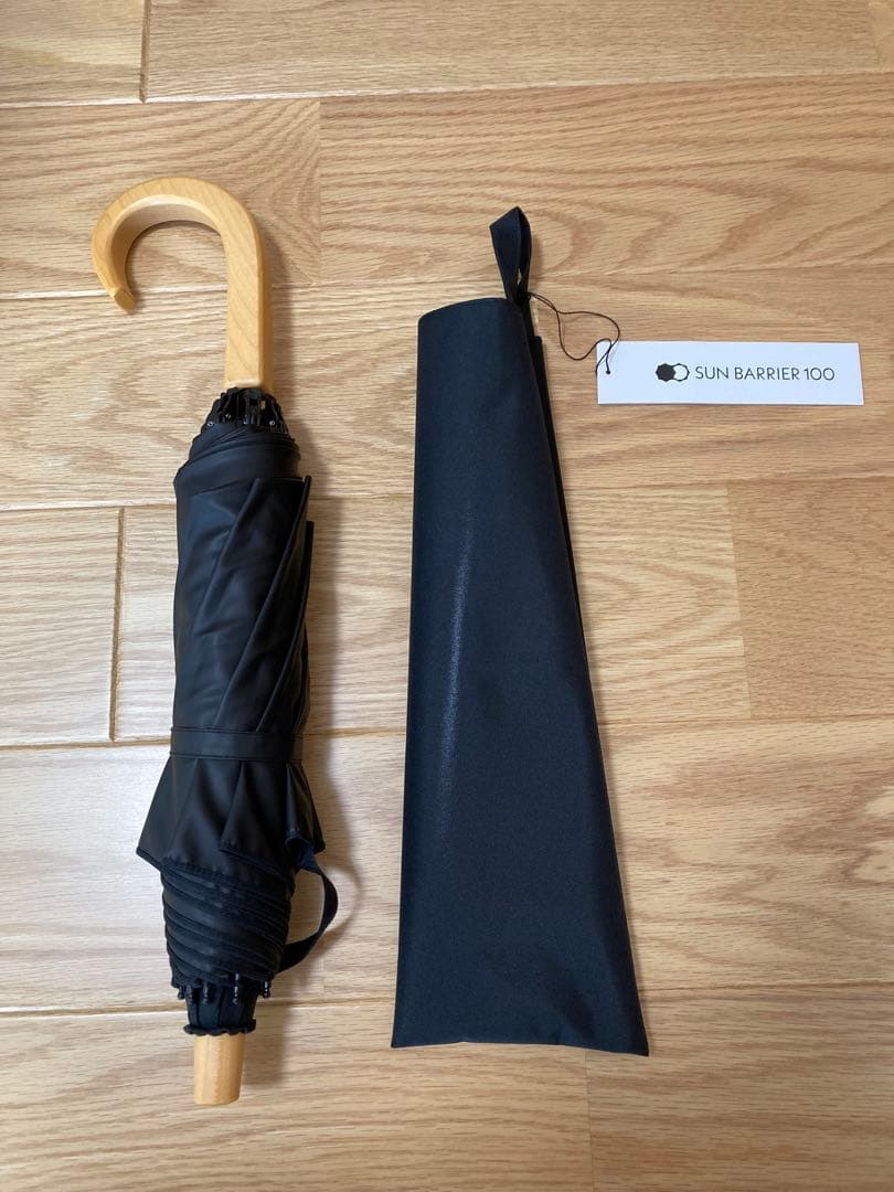 サンバリア100 折りたたみ日傘 2段折り ブラック