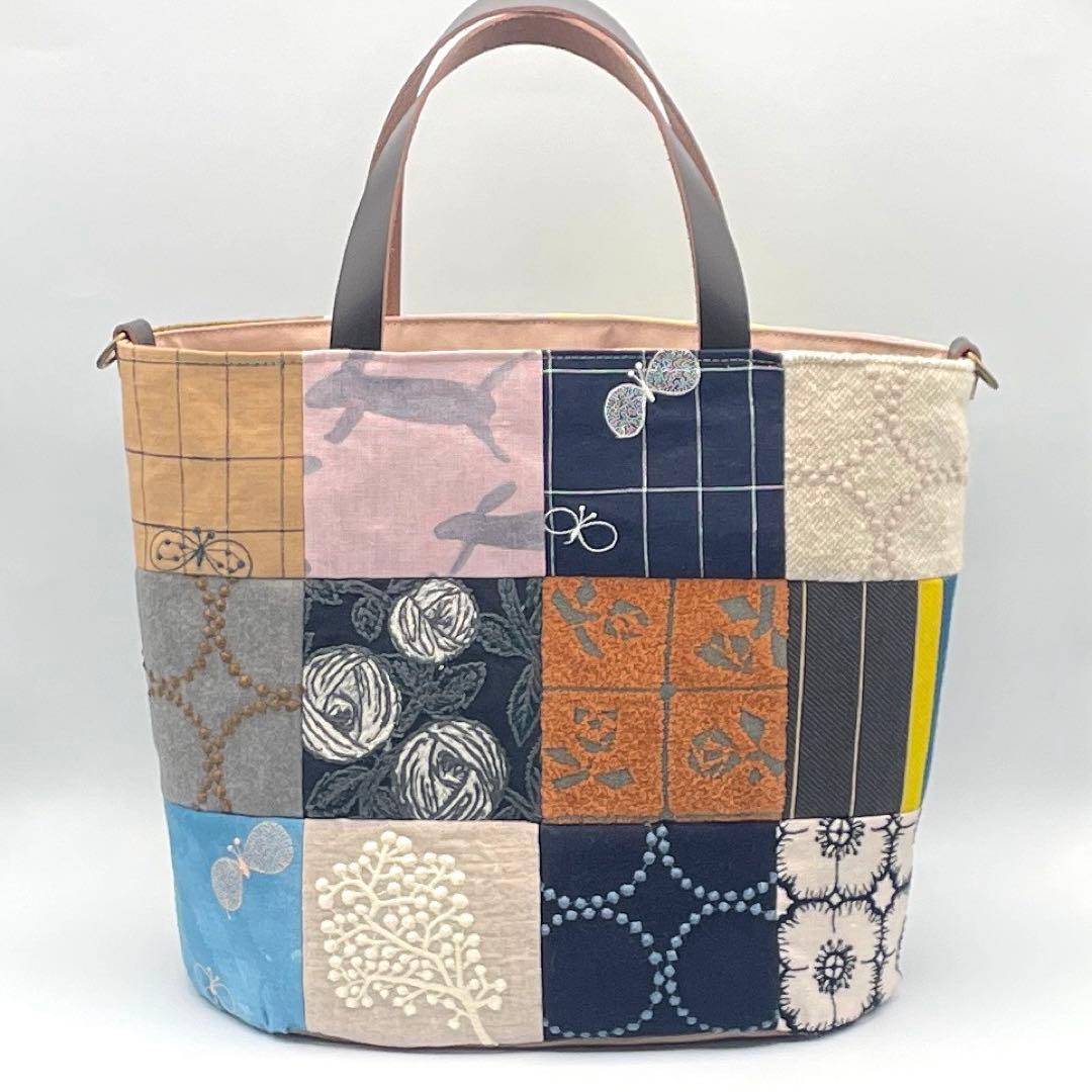 ㊸ミナペルホネン*パッチワーク トートバッグ ハンドメイド