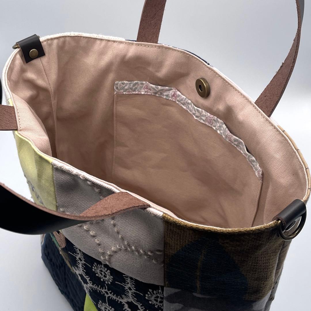 ㊸ミナペルホネン*パッチワーク トートバッグ ハンドメイド