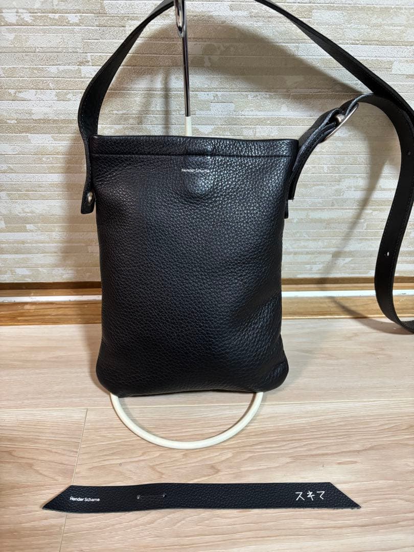 エンダースキーマ　one side belt bag small 黒　リボン付き