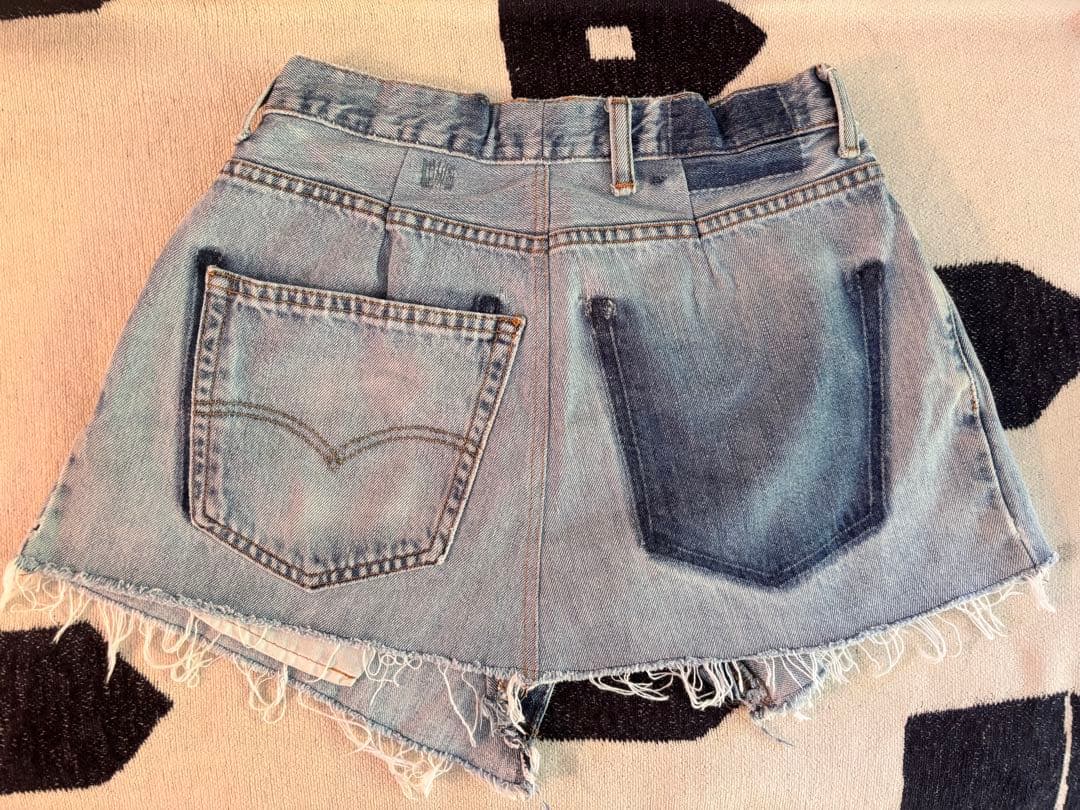 pollen vintage リメイクデニム巻きスカート