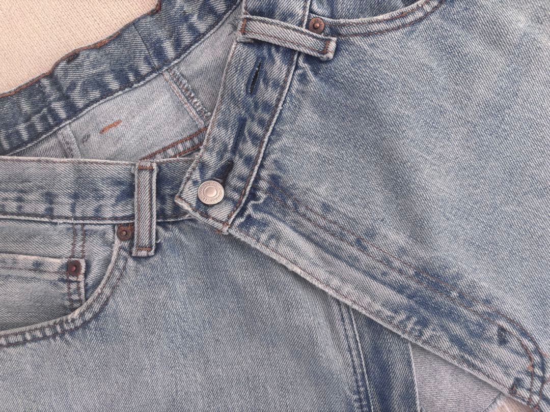 pollen vintage リメイクデニム巻きスカート