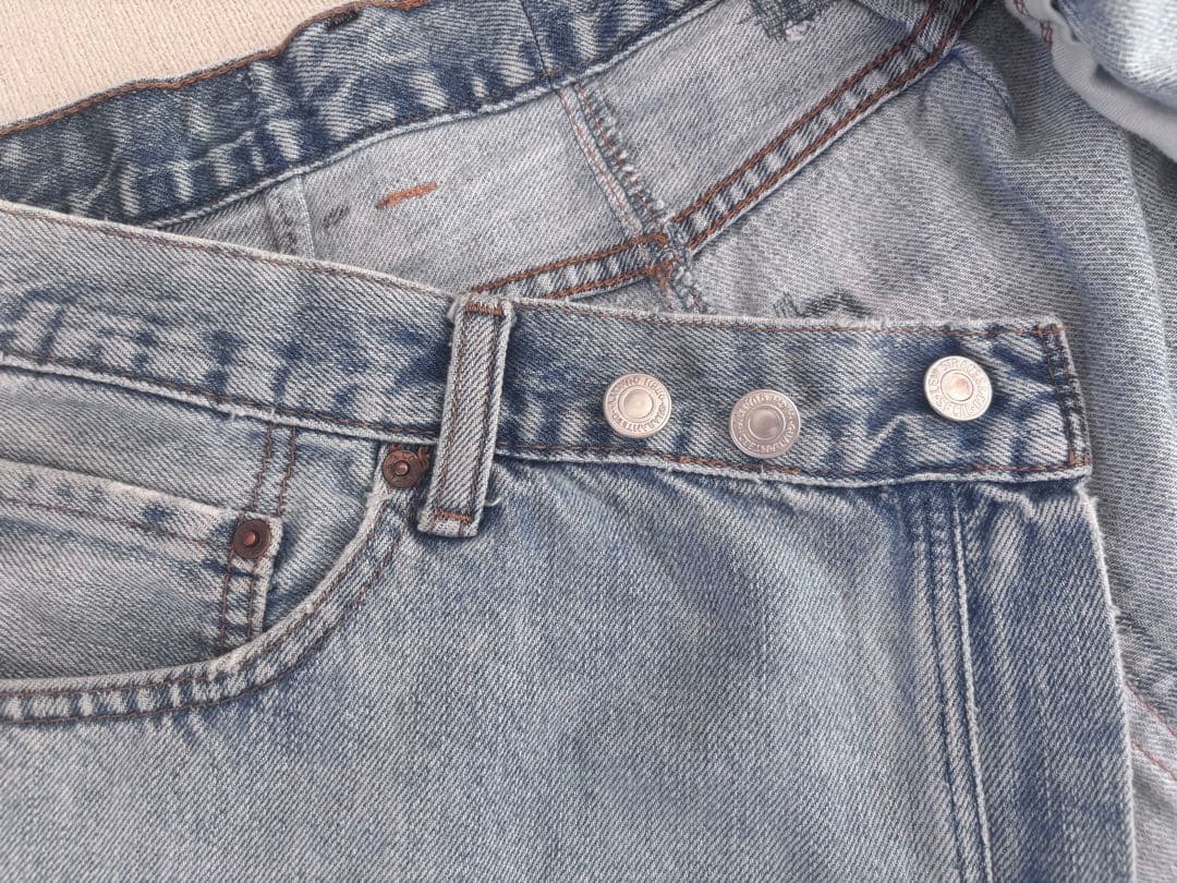 pollen vintage リメイクデニム巻きスカート