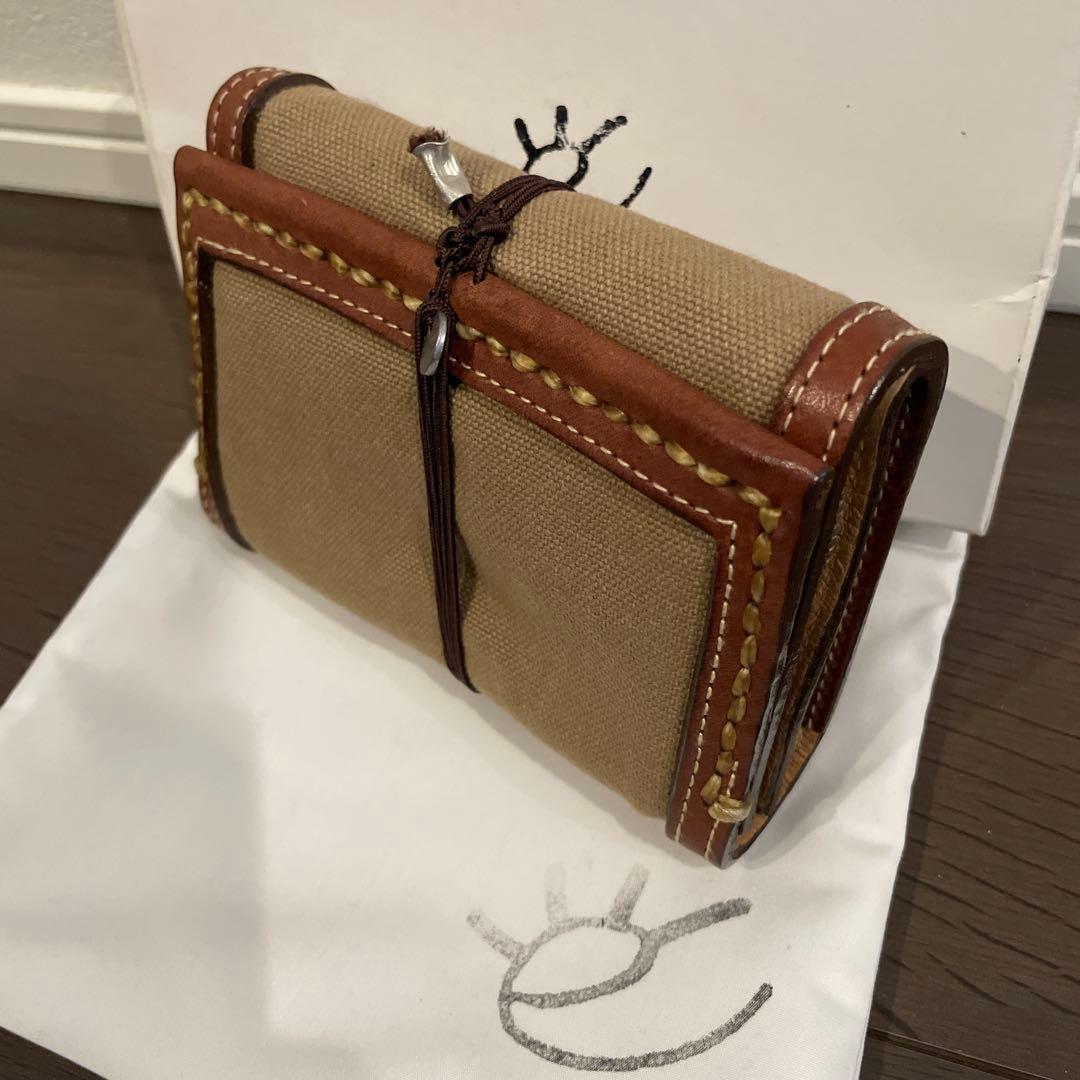 [新品•未使用] eb.a.gos エバゴス　キャンパス×レザー三折り財布