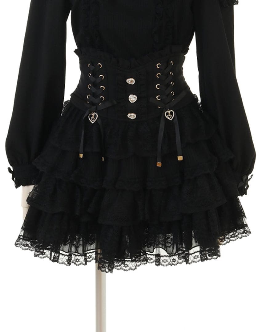 ティアードフリルスカパン ブラック