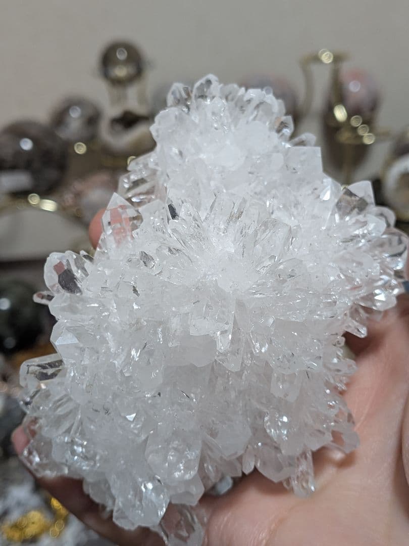 らびす！菊花水晶☆クラスター☆ヒマラヤ産☆強力浄化☆高品質☆台座つき☆2