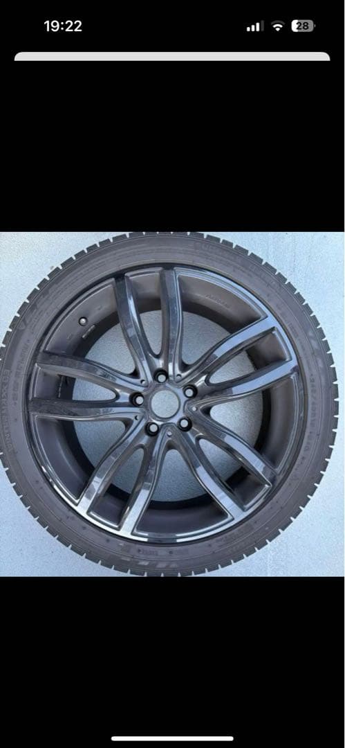 19インチ ブラック スポークホイールセット　①