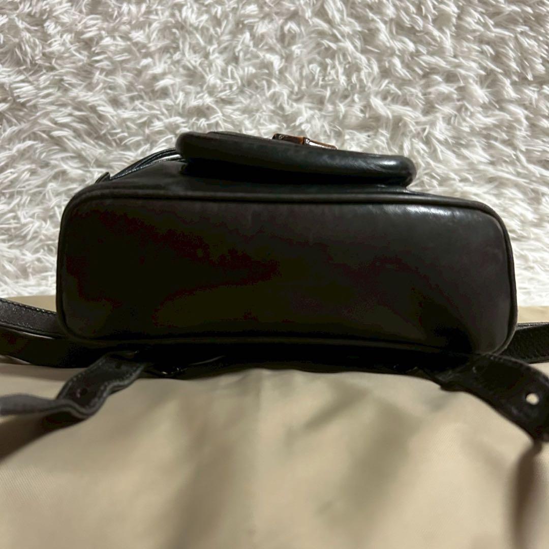 【】グッチ バンブー レザー 巾着 ミニ リュック かばん バッグ ヴィンテージ