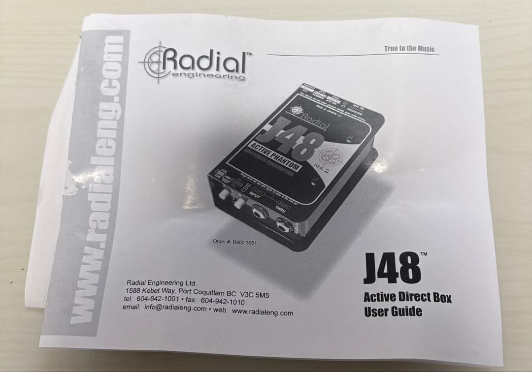 Radial J48 アクティブダイレクトボックス　DI 本日限定