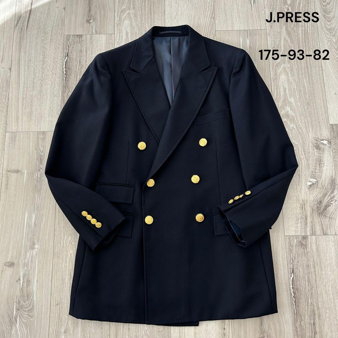 【美品】J.PRESS 紺ブレザー テーラードジャケット ダブル 金ボタン