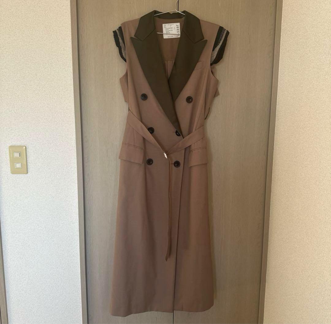 sacai バックプリーツトレンチドレス 定価137,000円