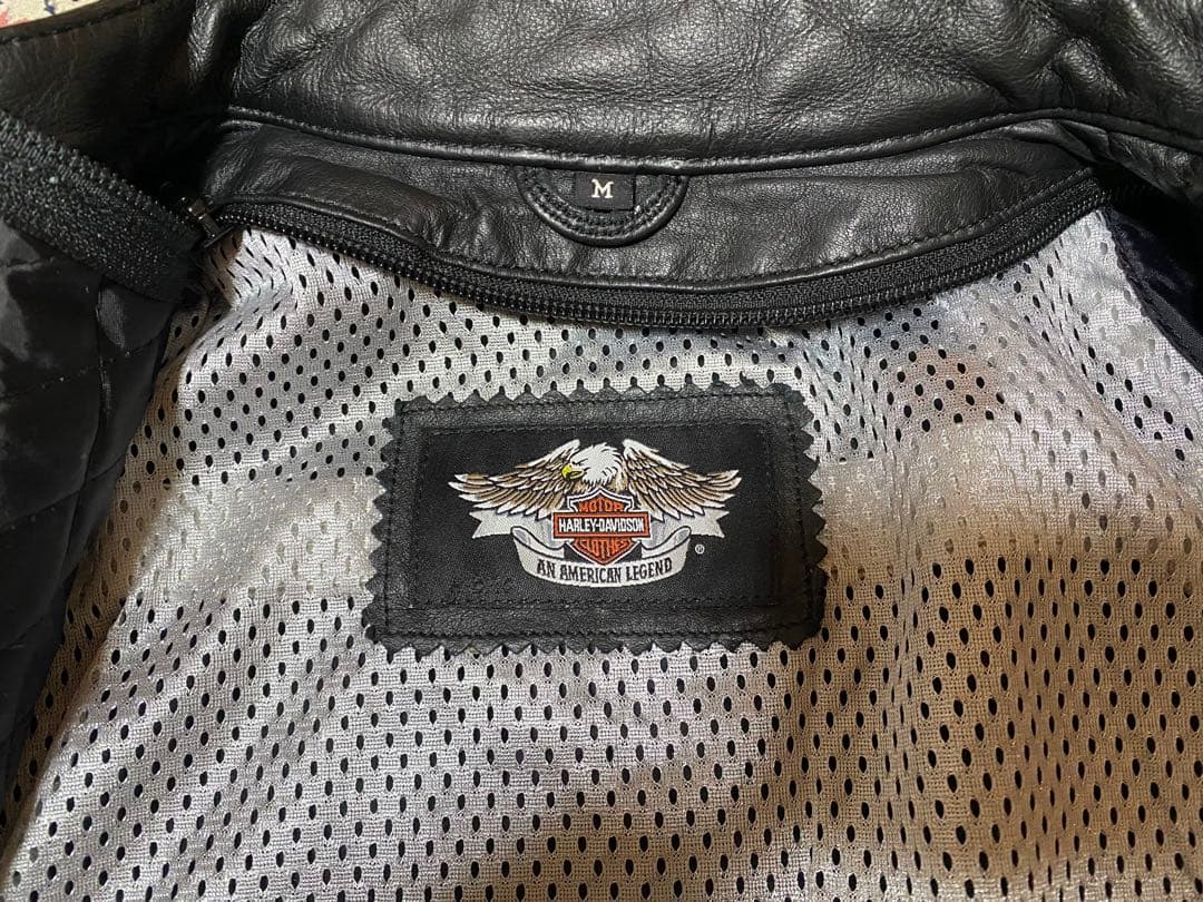 新品未使用Harley-Davidson ブラックレザージャケットフレアーロゴ