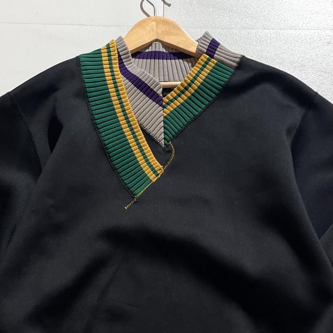 【美品】kolor クレイジーパターン ダンボールスウェット Lサイズ 黒