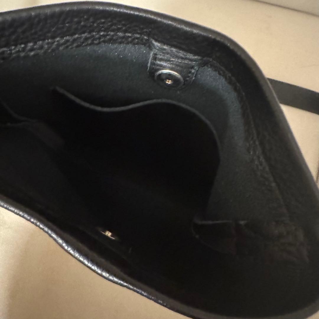 Hender Scheme ブラック レザー ショルダーバッグ