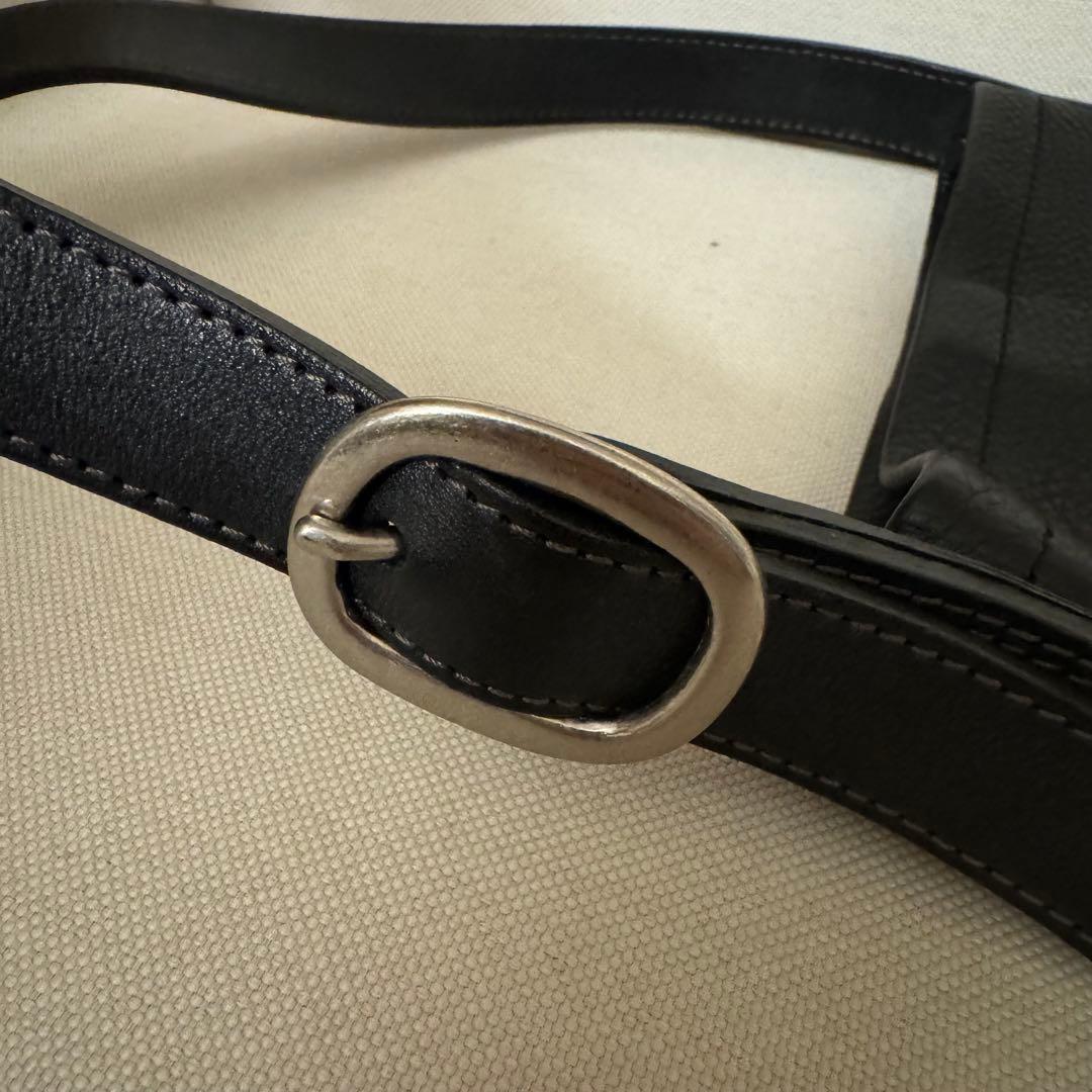 Hender Scheme ブラック レザー ショルダーバッグ