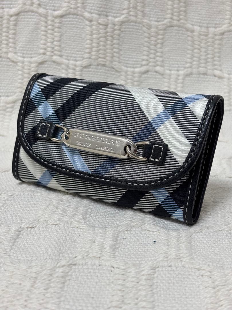 ✨極美品✨ バーバリーブルーレーベル ノバチェック ネイビー キーケース