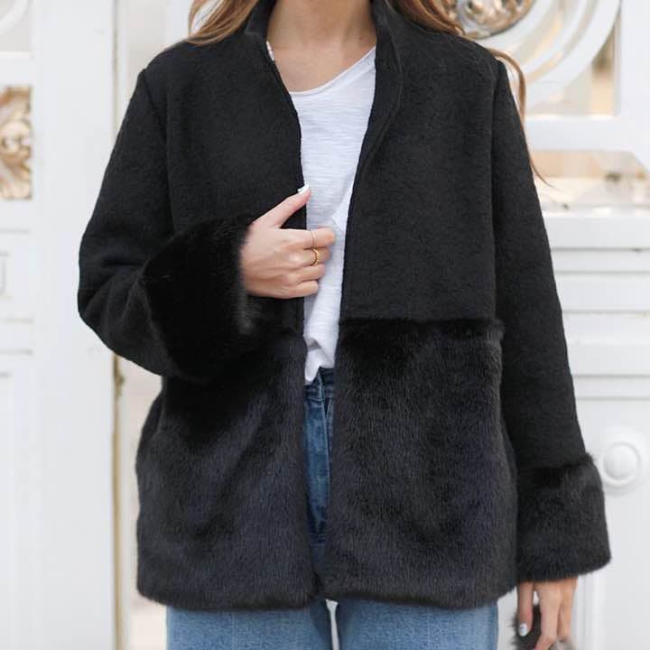 【未使用:room306Contemporary】ファーコート(黒)