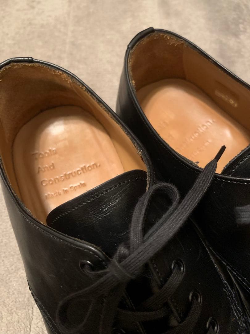 TOOLS AND CONSTRUCTION Uチップシューズ ブラック 41h