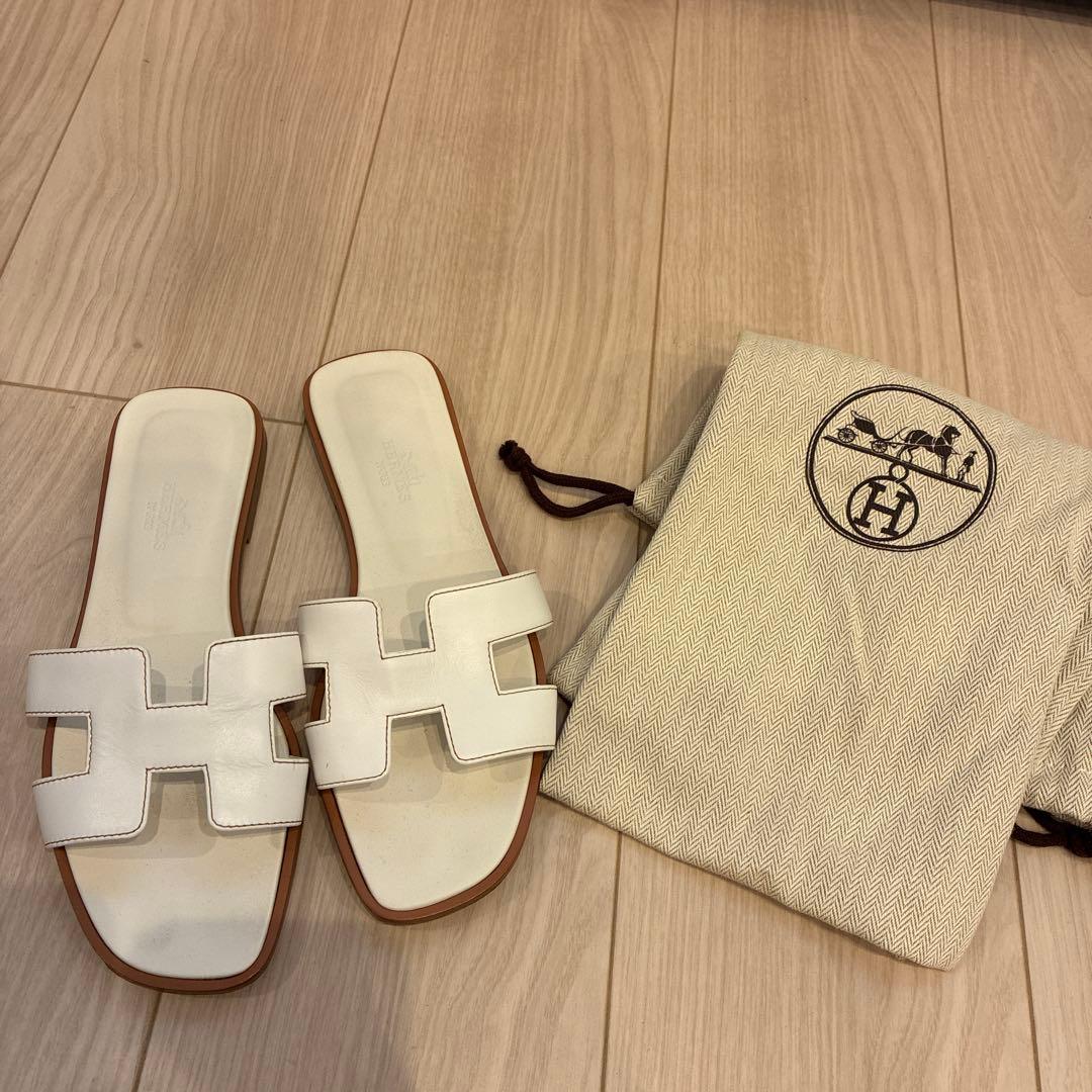 HERMES オラン ホワイト サンダル 36