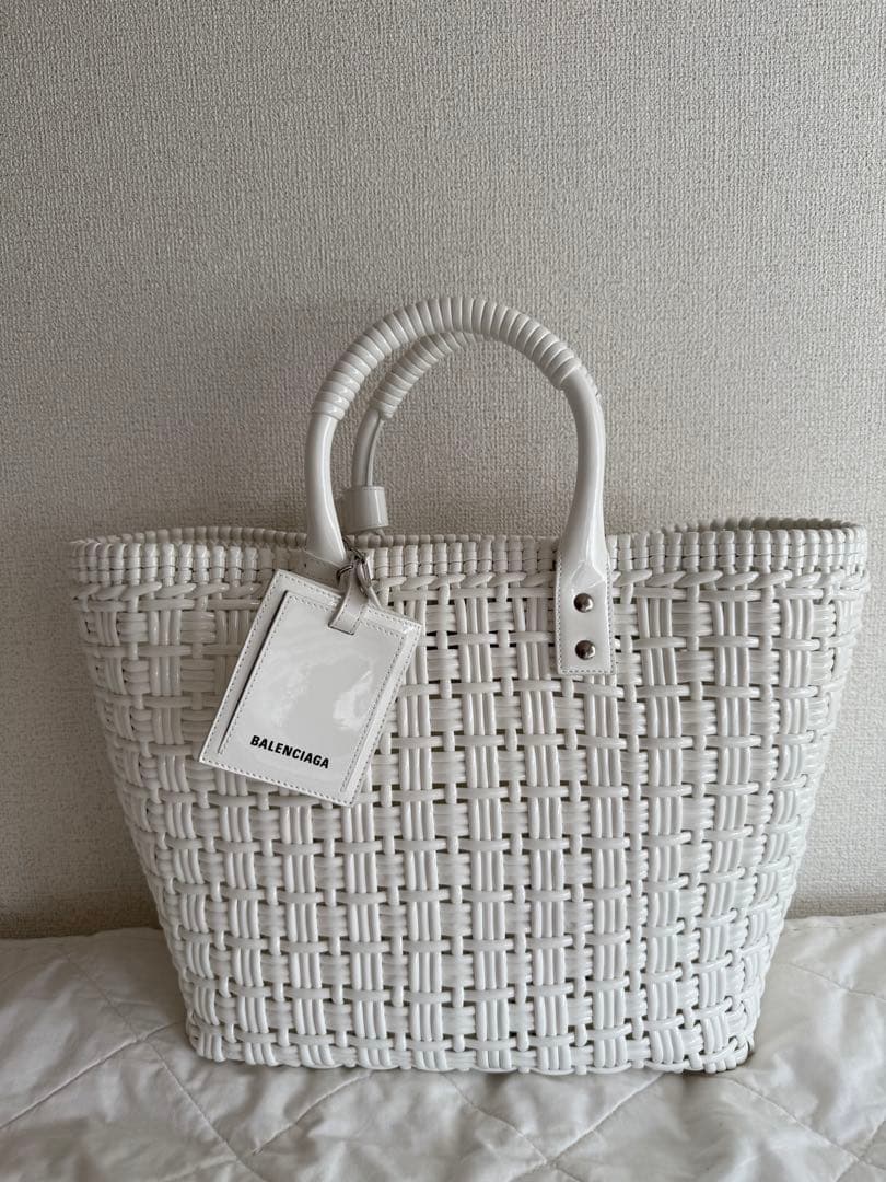 BALENCIAGA ビストロ S カゴバッグ ホワイト