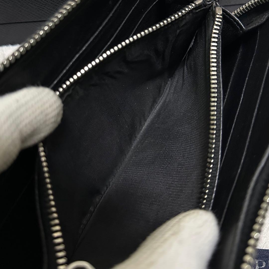 PRADA プラダ　長財布　ラウンドファスナー　ナッパレザー　シルバーロゴ