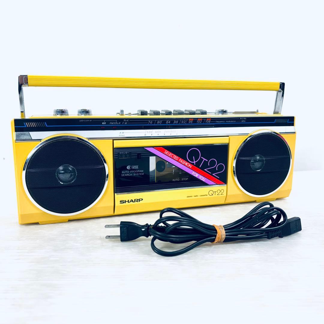 【レトロ】SHARP シャープ　FMAMステレオカセット　QT-22Y シャンク